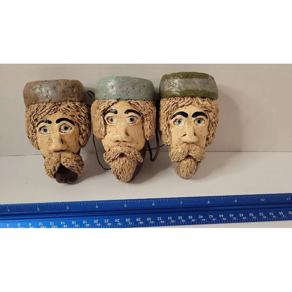 Hand Made Unique Ornament Wall‎ Pocket Hanging set 3 wise men kitschy